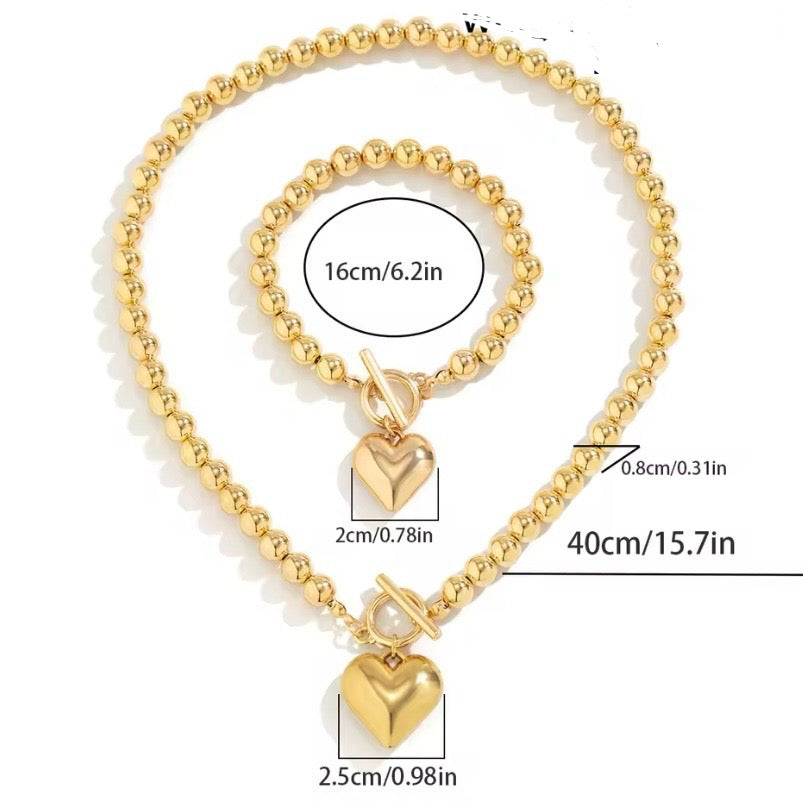 Creatieve Punk Big Love Heart Ot Gesp Hanger Choker Ketting