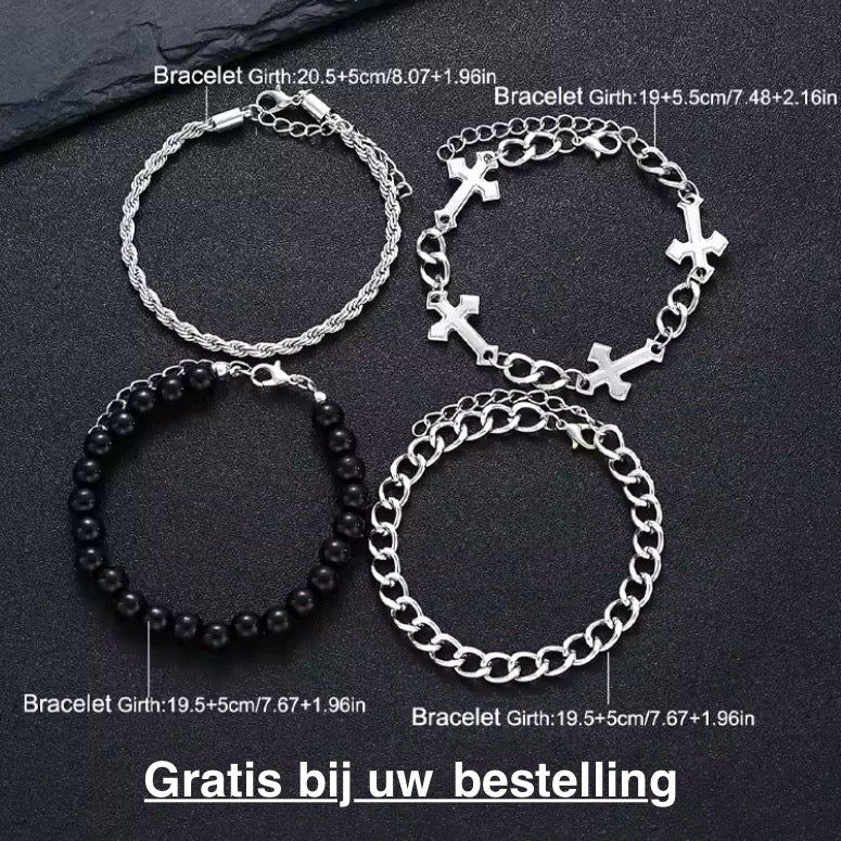Stijlvolle Hnsp 10mm RVS Armband voor Mannen - Verborgen Sloten, 21cm