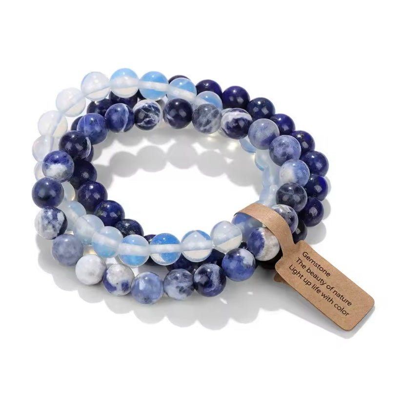 Natuursteen Armbanden van Schaaf & Stone™ Rozenkwarts Opaal Turkoois Amethisten Hematiet, voor Vrouwen & Mannen