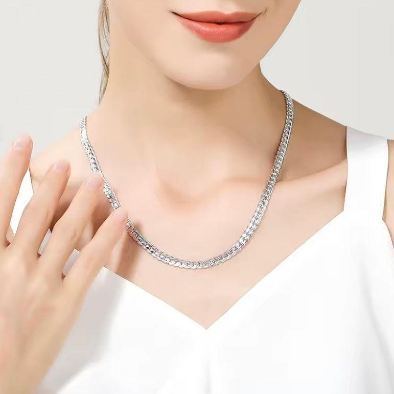 925 Sterling Zilveren Ketting – 6 mm Breed, 60 cm Lang – Tijdloze Elegantie voor Dames & Heren