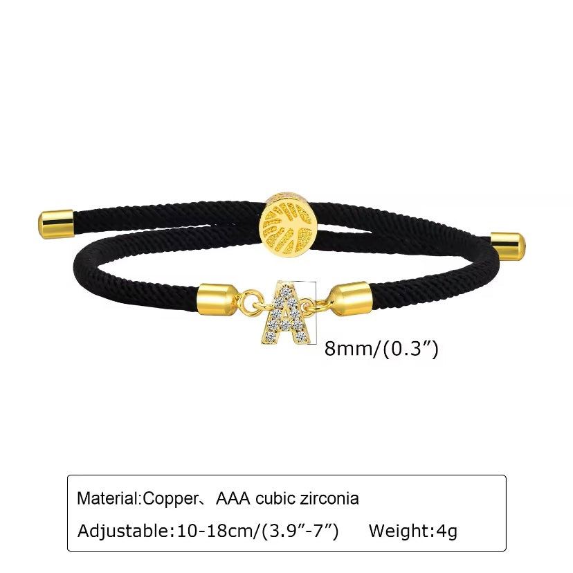 Levensboom Gesp Ontwerp Verstelbare polsband 26 Letter Milan Touw