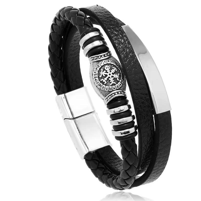 Stijlvolle Lederen Armbanden – Roestvrij Staal & Gevlochten Design | Een Must-Have voor Mannen