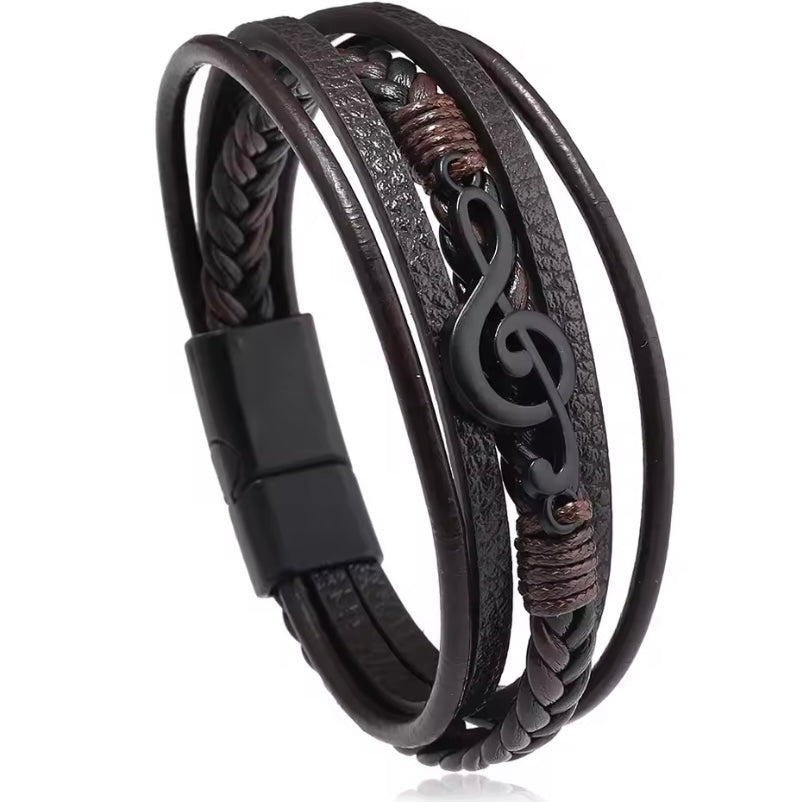 Vintage Creatieve Herenarmband Retro Muzieksymbool