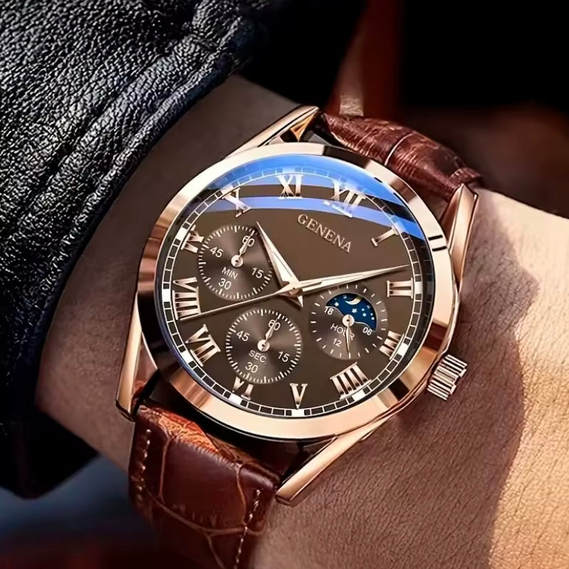 Zakelijk & Stijlvol: Quartz Horloge met Romeinse Cijfers