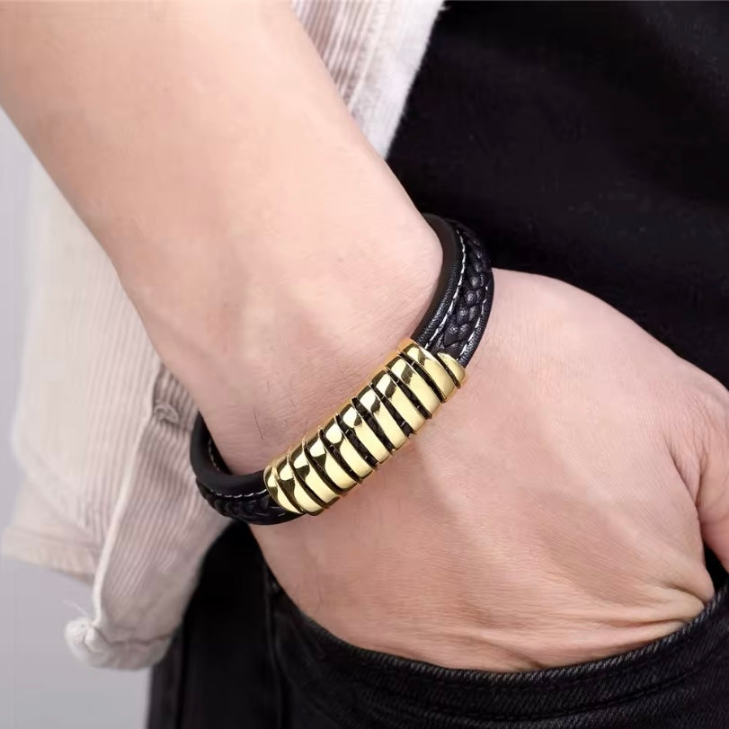 Nieuwe Stijl Hand Geweven Leren Armband | Stijlvolle Mannen- en Vrouwenaccessoires (19-23 cm)