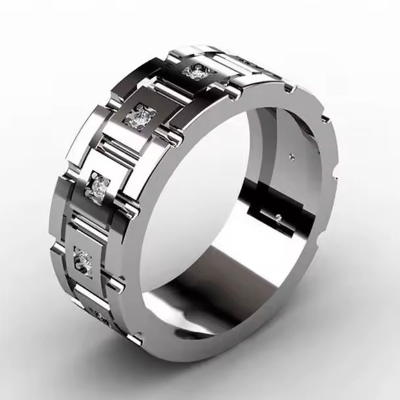 Stijlvolle RVS Ring in Zilver met Zirkonia - Elegant en Aristocratisch Ontwerp.