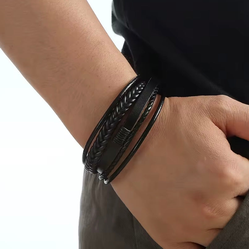 Ronnie’s Gevlochten Leren Armband