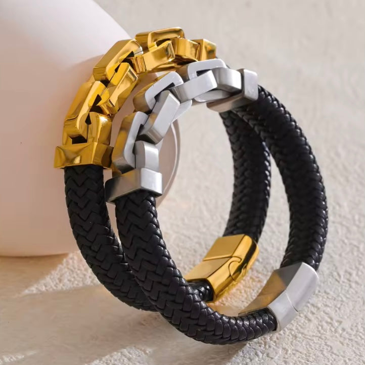 Luxe 18K PVD Vergulde Herenarmband – Handgemaakt