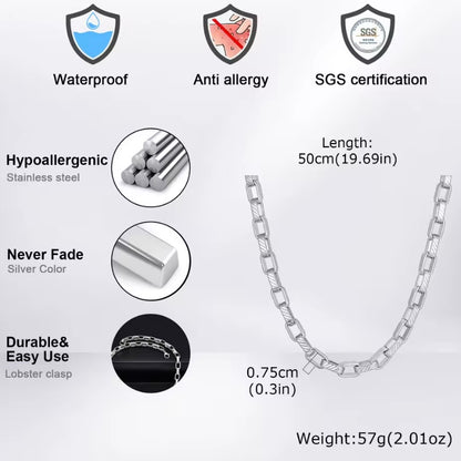 Elegante Reliëf Ketting – Roestvrijstalen Rechthoek | Tijdloze Luxe voor Vrouwen