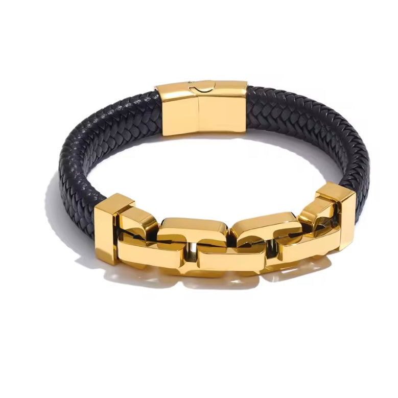 Luxe 18K PVD Vergulde Herenarmband – Handgemaakt