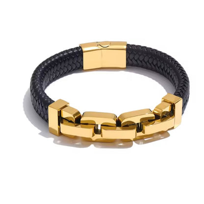 Luxe 18K PVD Vergulde Herenarmband – Handgemaakt