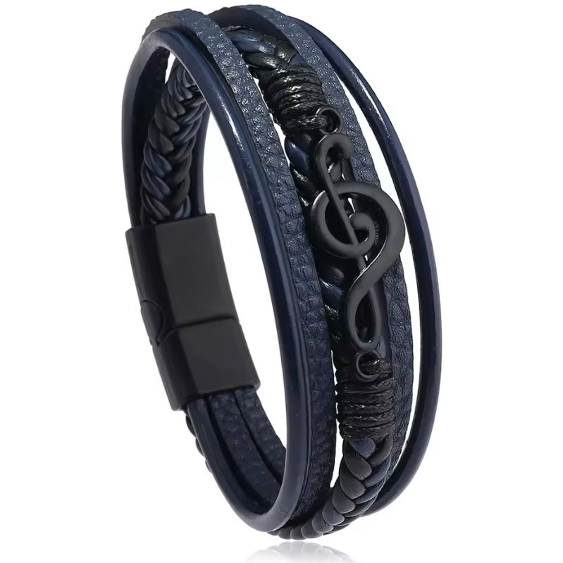 Vintage Creatieve Herenarmband Retro Muzieksymbool