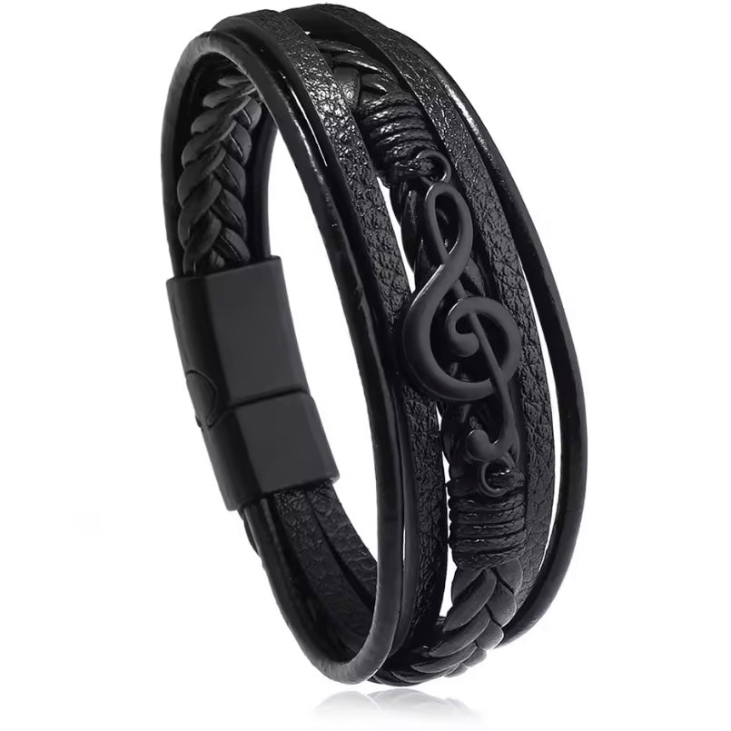 Vintage Creatieve Herenarmband Retro Muzieksymbool