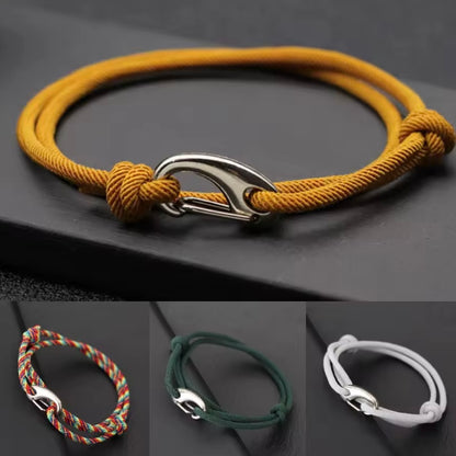 Dubbellaagse nautische touwarmband – verstelbare 3mm dunne maritieme stringarmband voor mannen en vrouwen