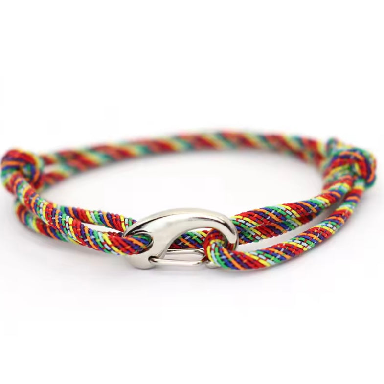 Dubbellaagse nautische touwarmband – verstelbare 3mm dunne maritieme stringarmband voor mannen en vrouwen