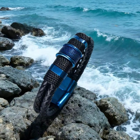 Modieuze geweven PU lederen armband