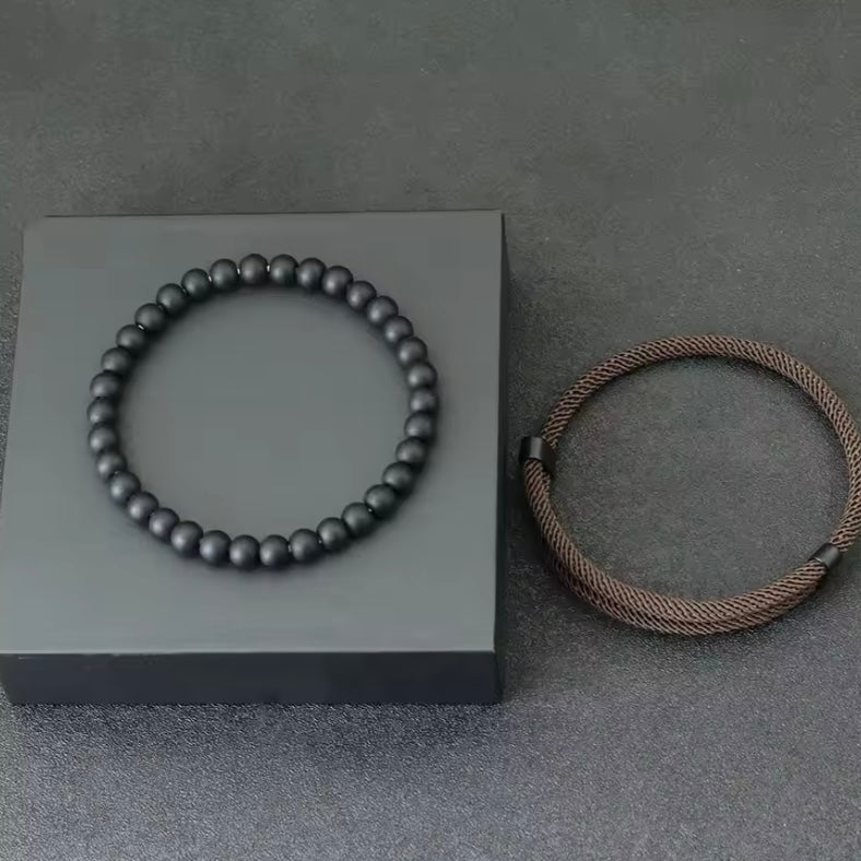Verstelbare Heren Armband Set – Geluksarmband & Stijlvol Design