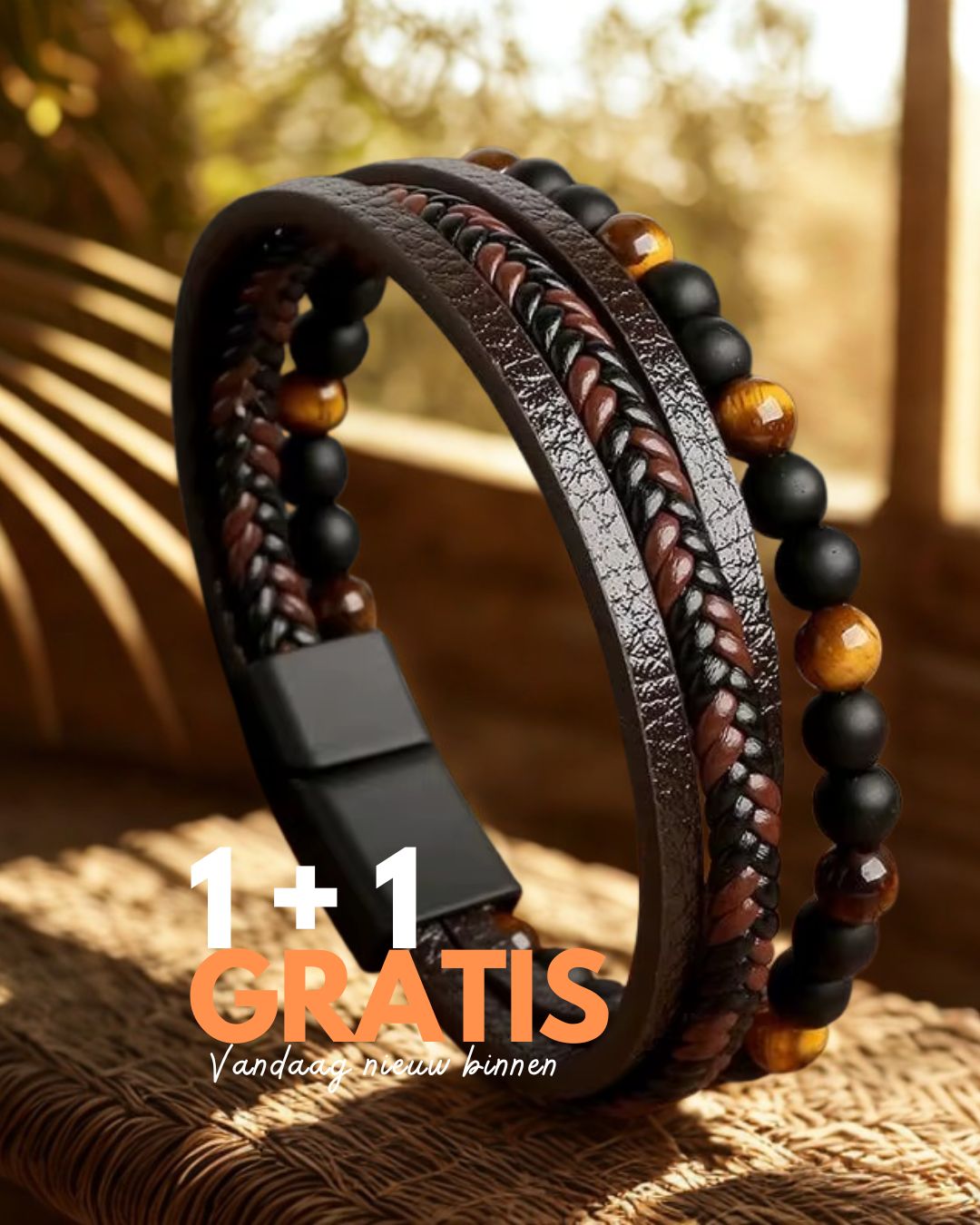 Leren Heren armband | 1+1 Gratis Actie bij HeWear