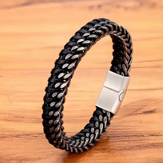 The Alpha™ – De Ultieme Herenarmband van Leer & Staal