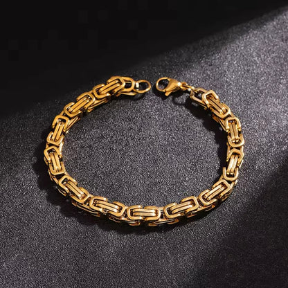 Stijlvolle 316L RVS Armband – Goudkleurig Chain Link Design - Byzantijnse Schakel Ketting