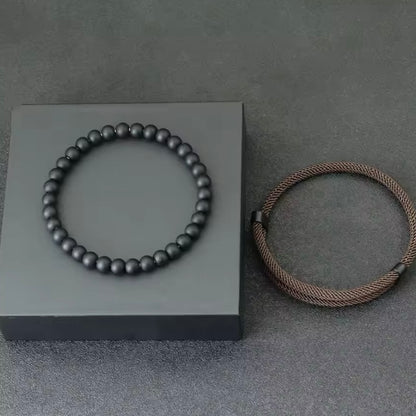 Verstelbare Heren Armband Set – Geluksarmband & Stijlvol Design