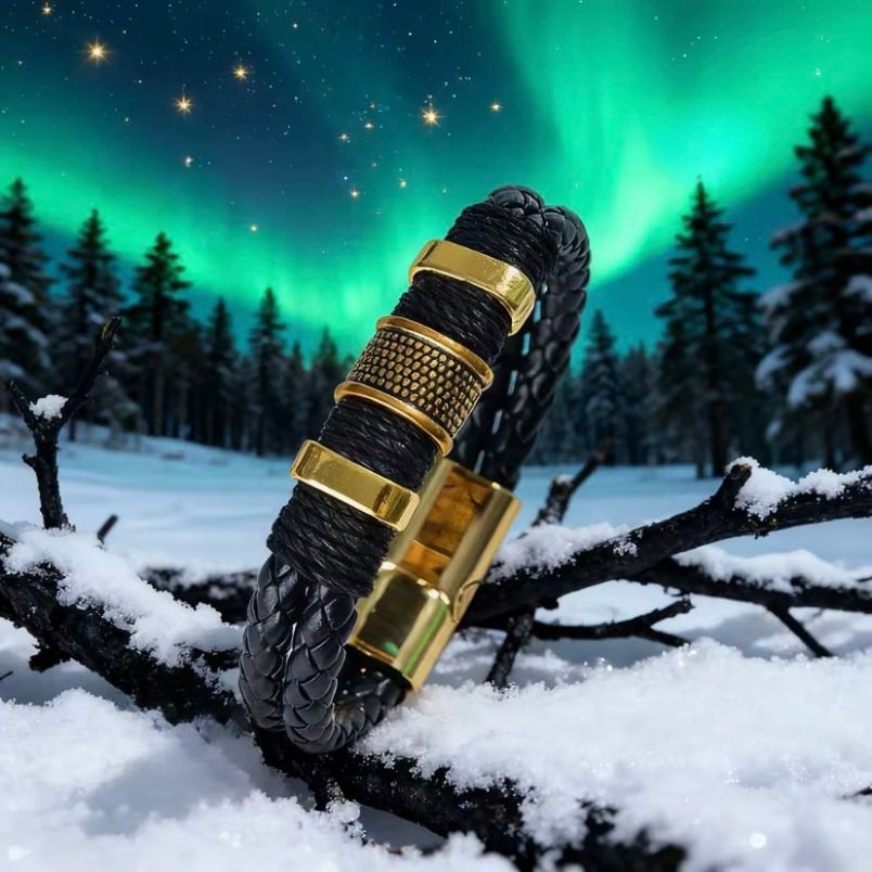 Modieuze geweven PU lederen armband