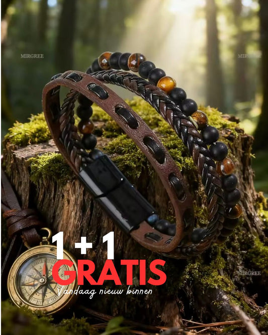1+1 Gratis bij HeWear – Leren Armbanden voor Heren