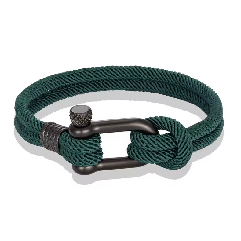 Armband heren roestvrijstalen veiligheidssluiting nautisch touw armband