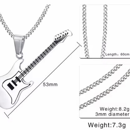 Gitaar Ketting | RVS Hanger | Mode Street Hiphop Rock Ketting