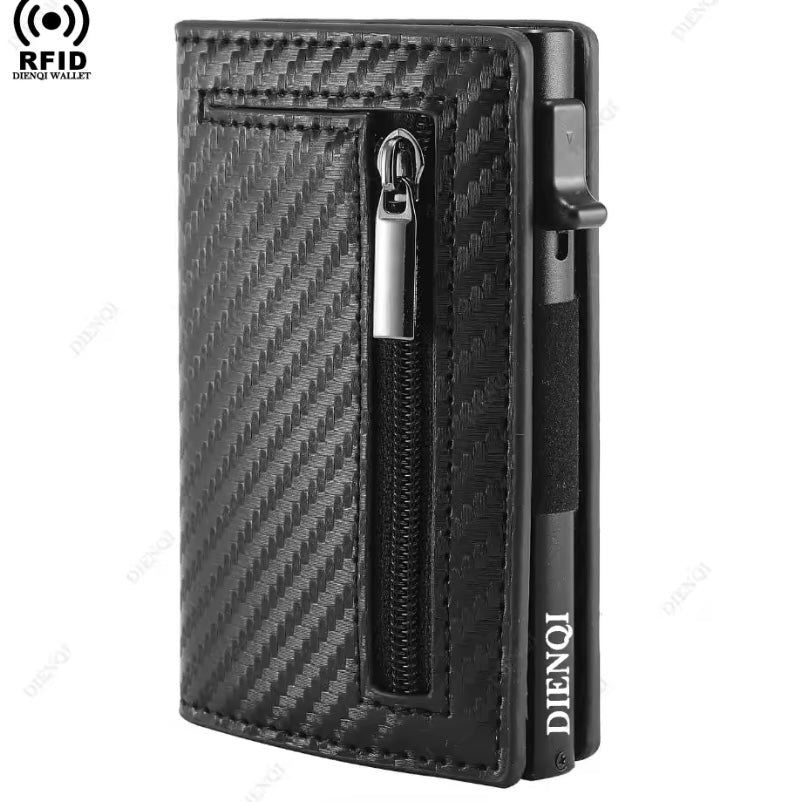 Luxe Koolstofvezel RFID-portemonnee – Minimalistisch & Slank