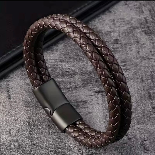 Trendy Lederen Armbanden voor Mannen | Gevlochten Leer