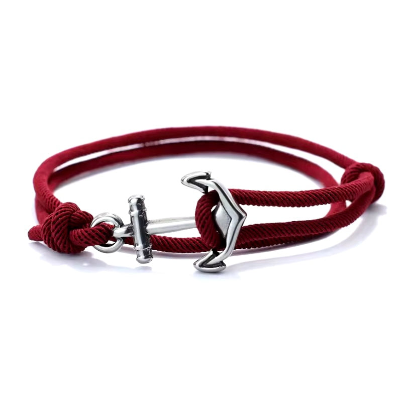 Minimalistische verstelbare herenarmband – handgemaakte nautische armband van 3 mm dun maritiem touw met roestvrijstalen details