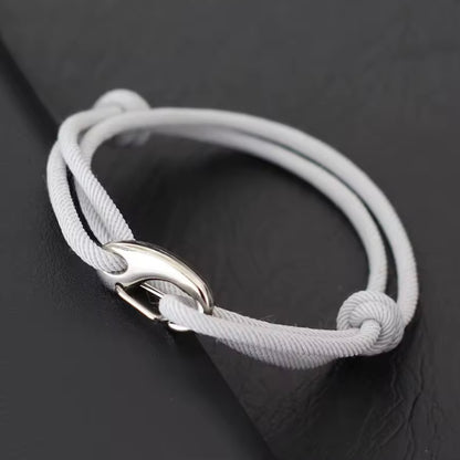 Dubbellaagse nautische touwarmband – verstelbare 3mm dunne maritieme stringarmband voor mannen en vrouwen
