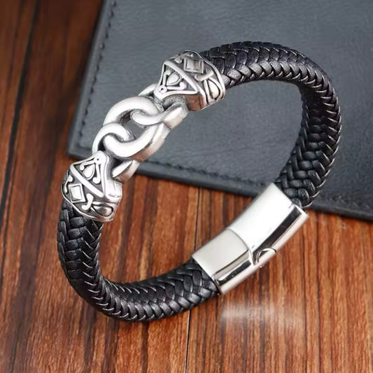 Nieuw binnen: AnchorSteel™ Elegante Lederen Armband Roestvrijstaal