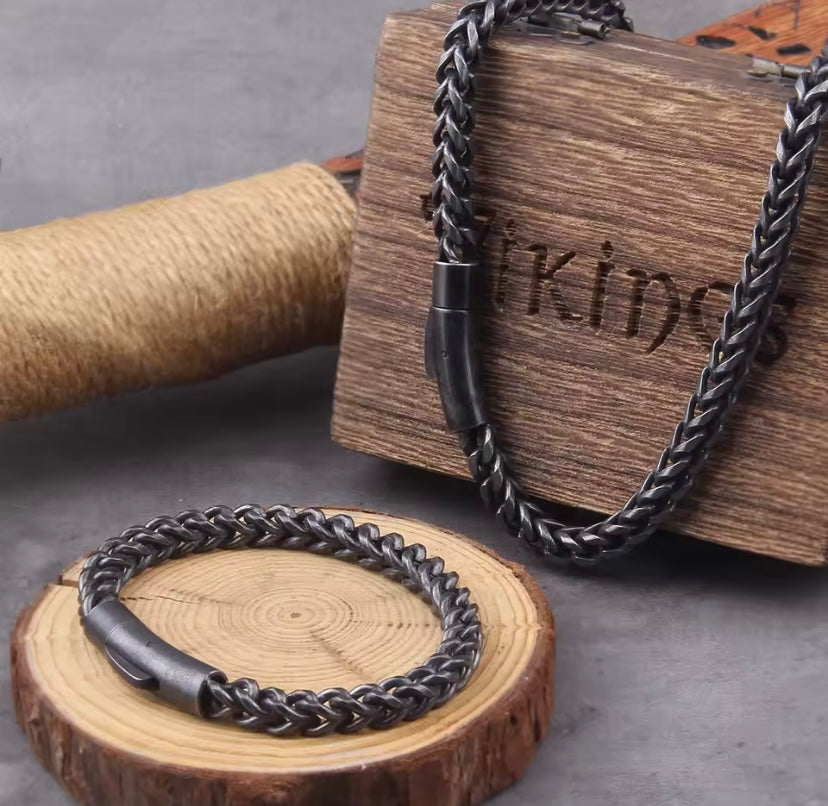 Mannen Armband Roestvrij Staal – Grijs Verguld Fietsketting Design