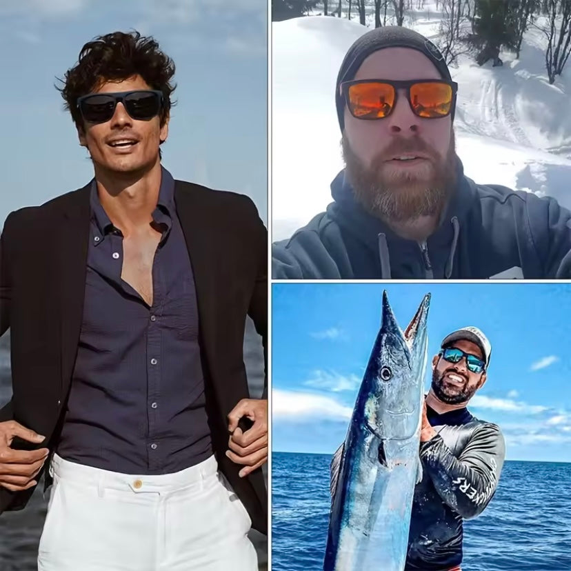 Fashion Vintage Vierkante Gepolariseerde Zonnebril – Luxe UV400 Bril voor Mannen & Vrouwen | Ideaal voor Rijden & Vissen