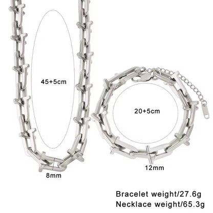 Goudkleurige U-vormige Ketting en Armband voor Vrouwen – Trendy Metaal Set