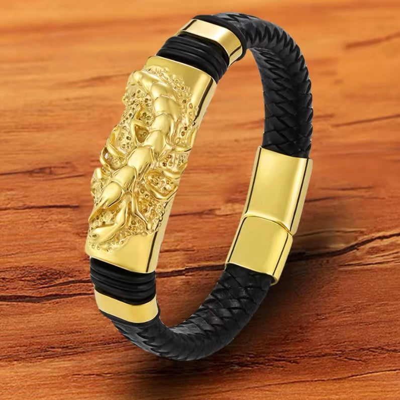 TYO Gevlochten Heren Armband met Garnalen Detail