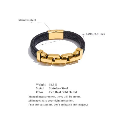 Luxe 18K PVD Vergulde Herenarmband – Handgemaakt