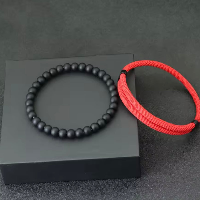 Verstelbare Heren Armband Set – Geluksarmband & Stijlvol Design