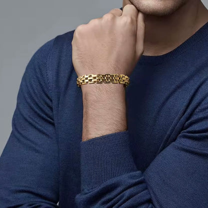 Dikke Mannelijke Horlogeband Schakelarmband – 11mm Roestvrij Staal