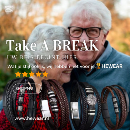 Klassieke Eenvoudige Stijl Heren Handgeweven Lederen Armband | Hoge Kwaliteit Metalen Gesp