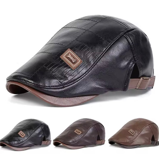 030 - Lidico™ Leren Baret | Verstelbaar | Retro Stijl | Hoge Kwaliteit