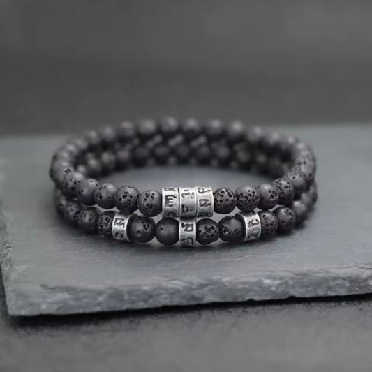 Heren Handgemaakte Kralen Armbanden Lava