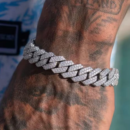 14MM Iced Prong Link Cubaanse Armband – Luxe Miami Hip Hop Sieraden voor Mannen & Vrouwen