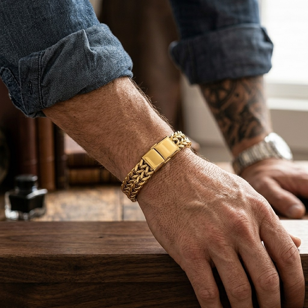 Gold Tone Bracelet - 12mm pols 2