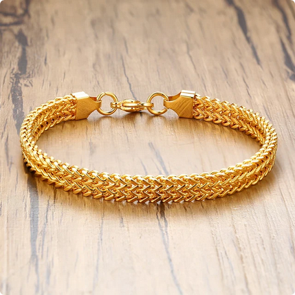 Bracelets à double gourmette oxydés vintage