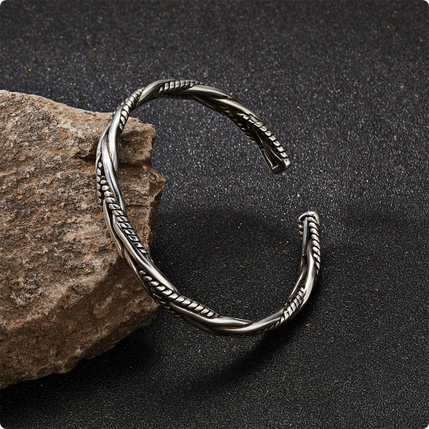 Bracelet manchette ouvert de style viking nordique Norse-Force™