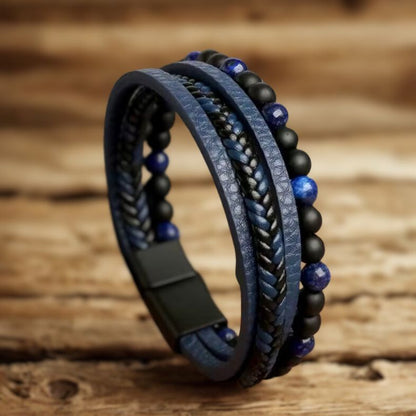 Tijgeroog Kralen & Lederen Armband – Multi-Layer Power Bracelet voor Mannen